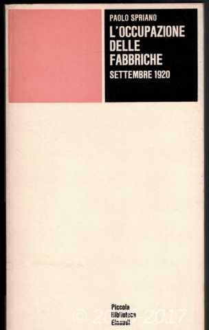 Copertina di L'occupazione delle fabbriche. Settembre 1920
